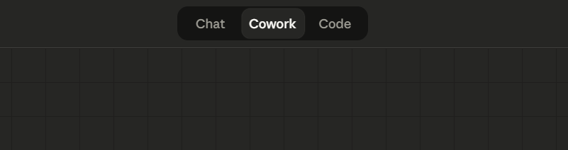 Claude Desktop showing the Cowork mode selector